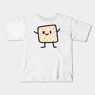 Cute Jewish Holiday Passover Matzah Man Character Cartoon Doodle, made by EndlessEmporium Kids T-Shirt